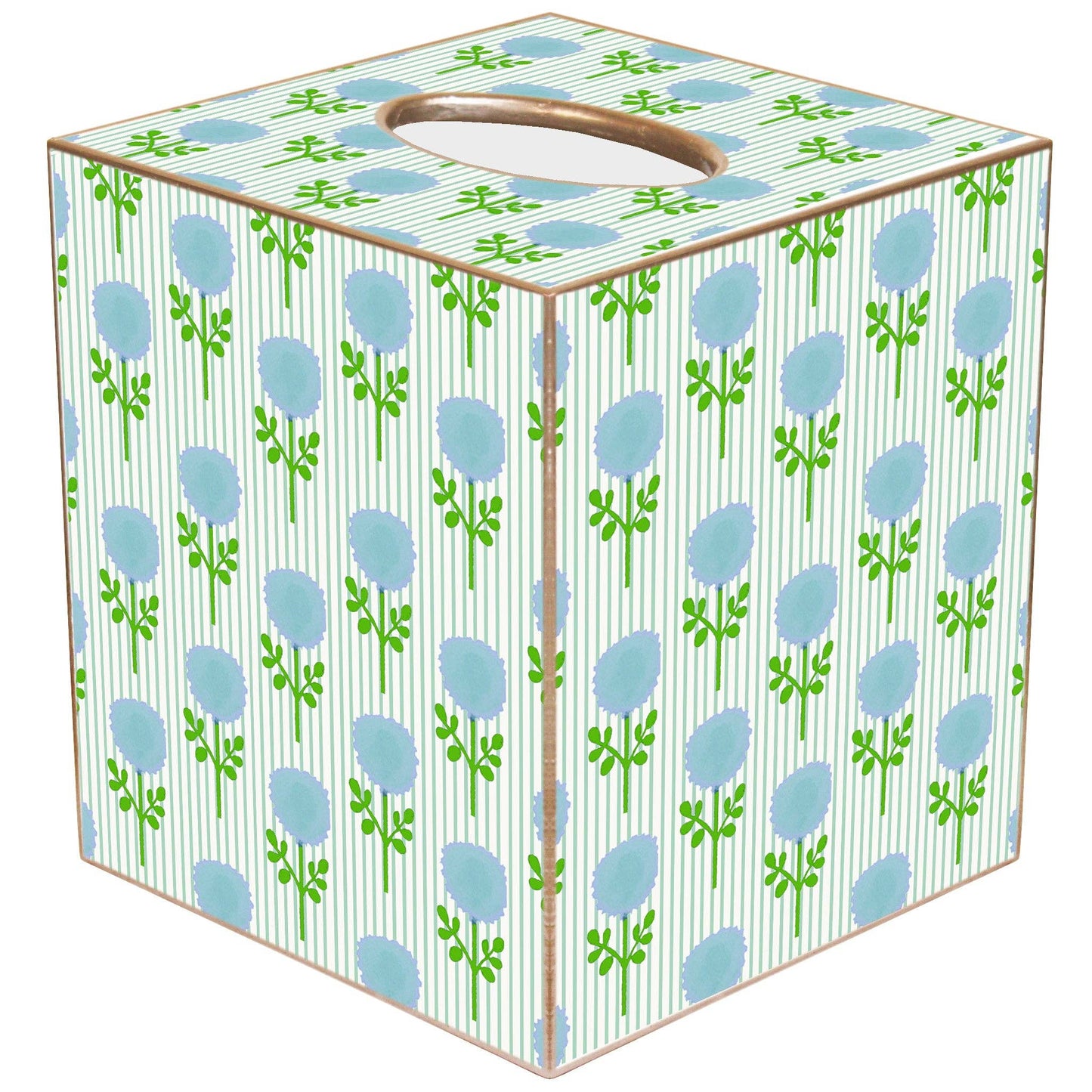 Tissue Box - Laura Park Marigold Ticking Stripe Blue
