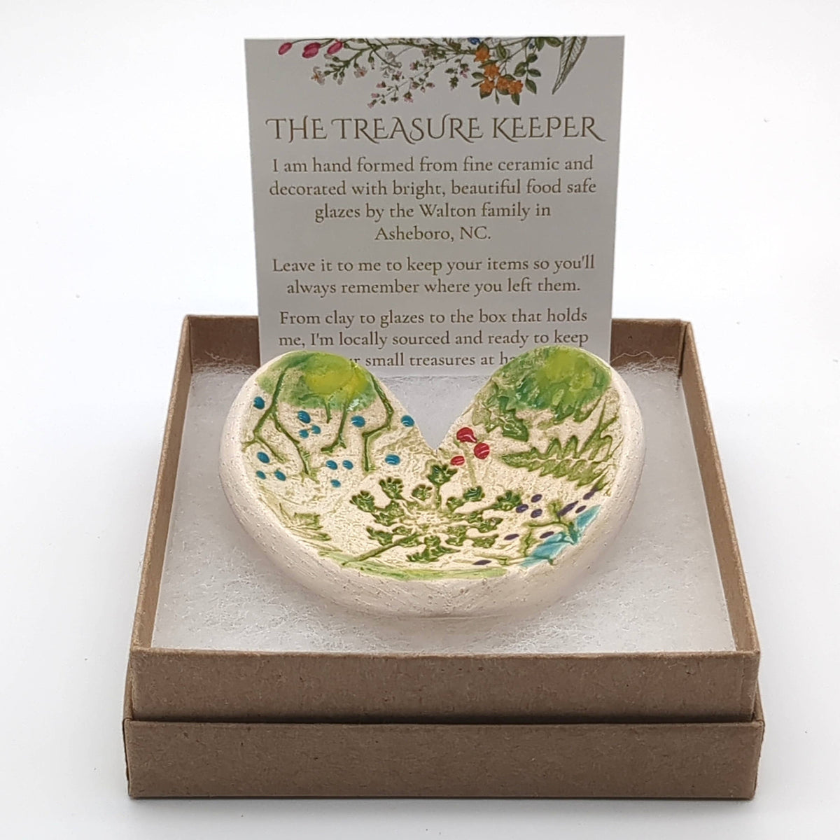 Trinket Dish - Heart with Pressed Flowers