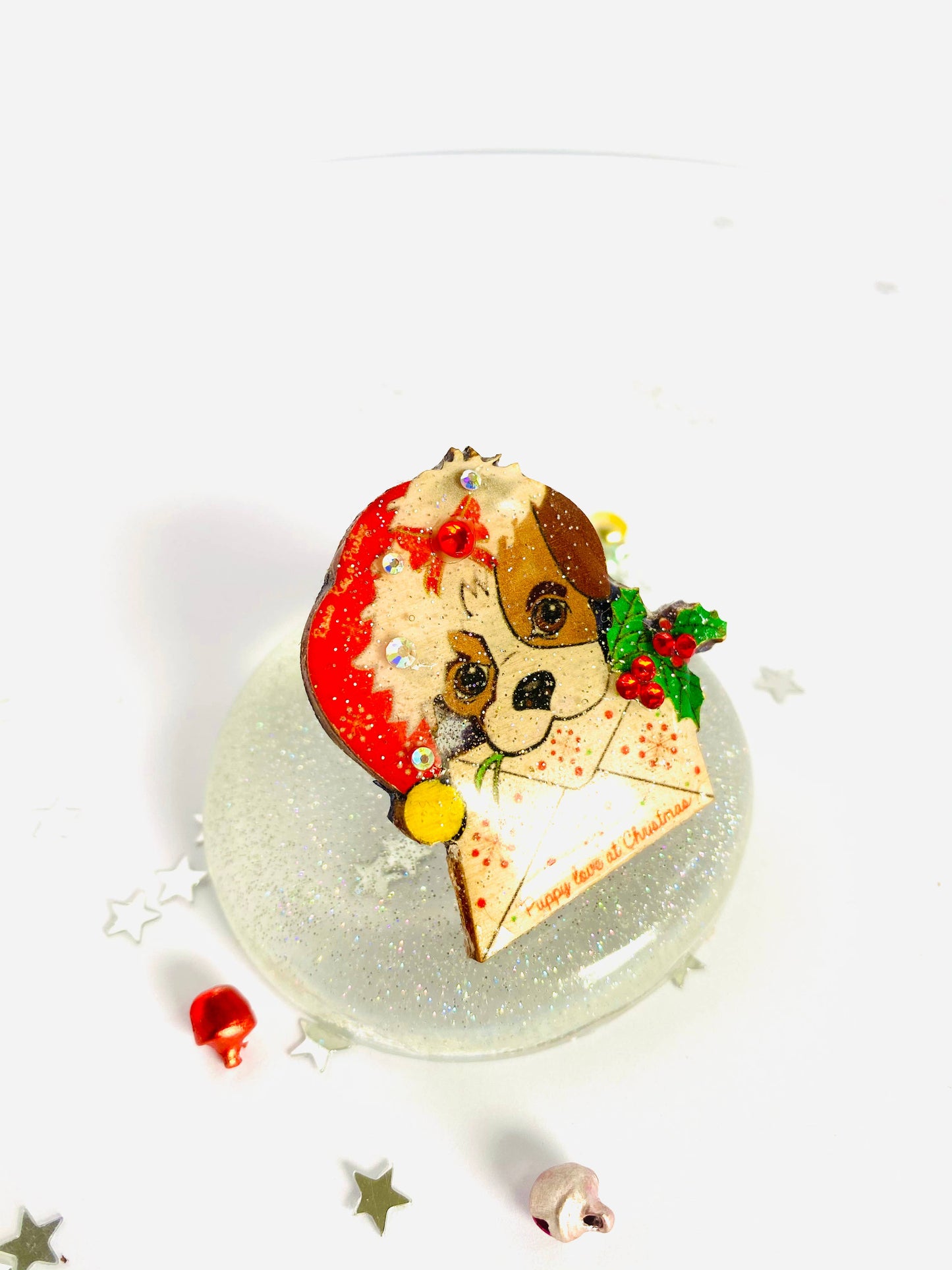 Brooch - Christmas Puppy
