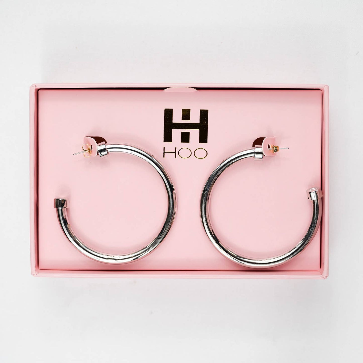 Acrylic Hoops - Silver