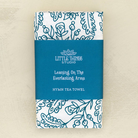 Hymn Tea Towel: Leaning on the Everlasting Arms