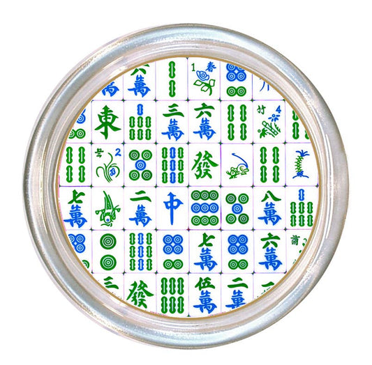 Coaster featuring the Blue and Green Mahjong pattern