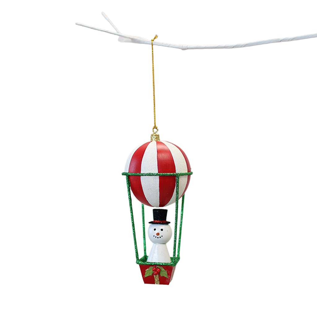 Ornament - Hot Air Balloon Snowman