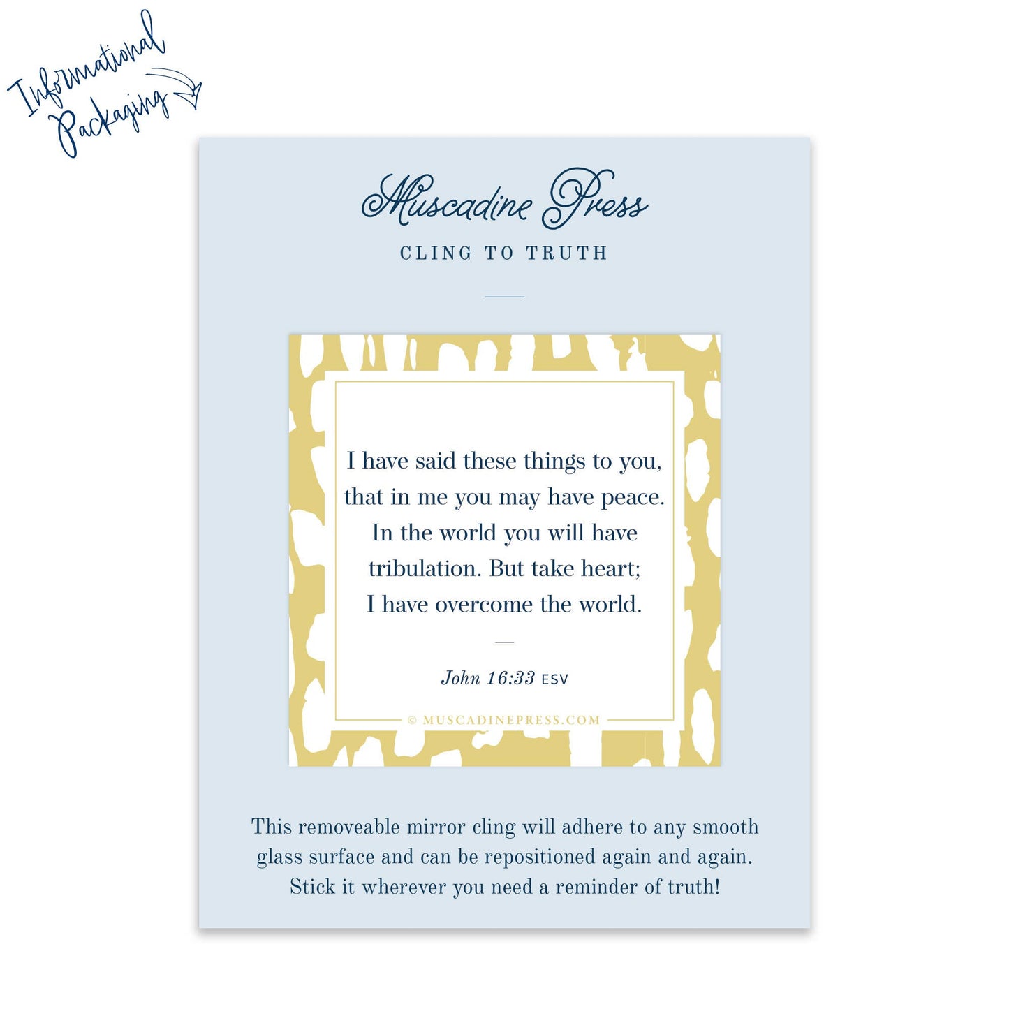 Scripture Static Cling, Take Heart