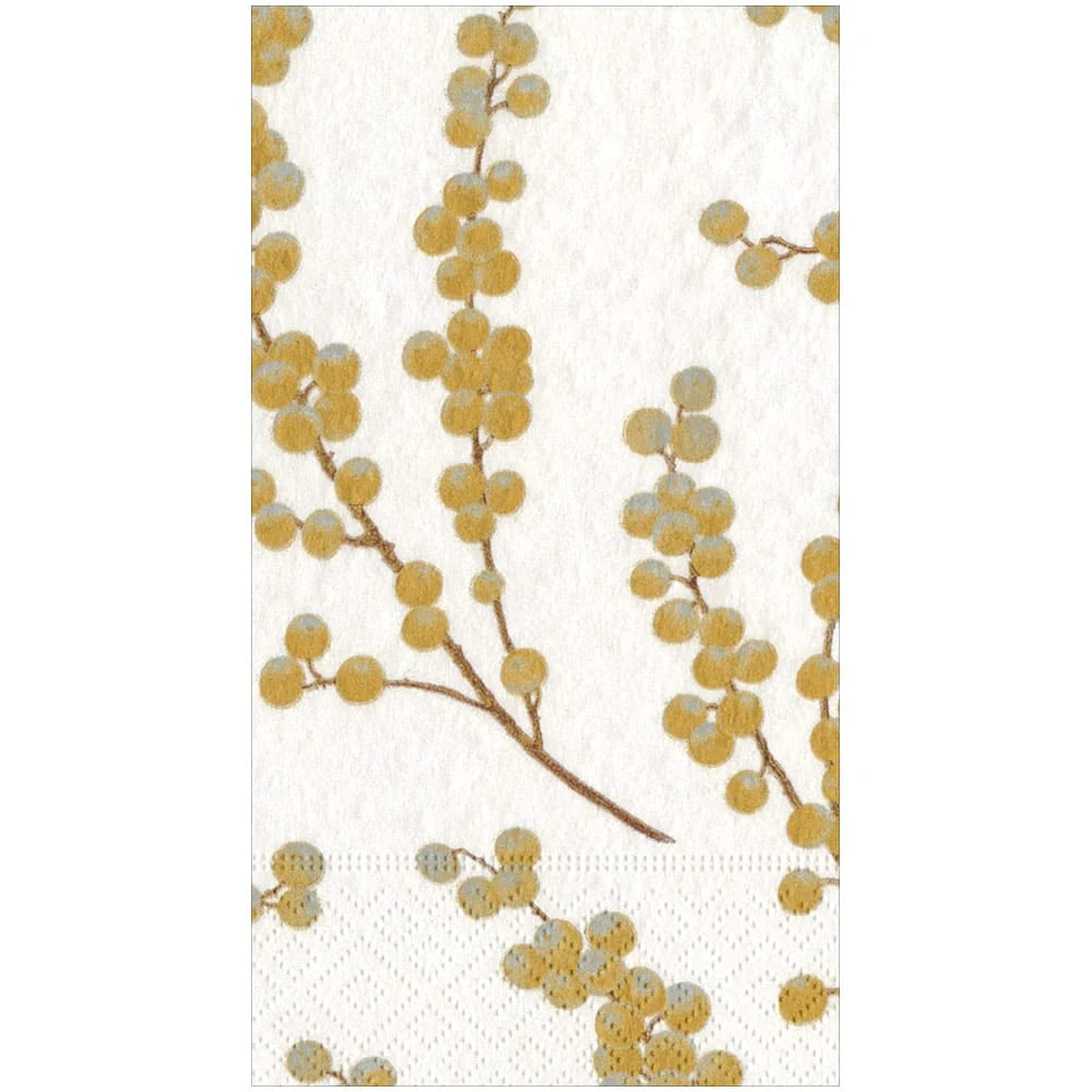 Guest Towels/Hostess Napkins - Berry Branches (Gold)