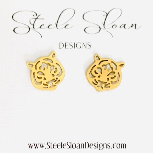 Tiger Stud Earrings (Clemson, Auburn, LSU)