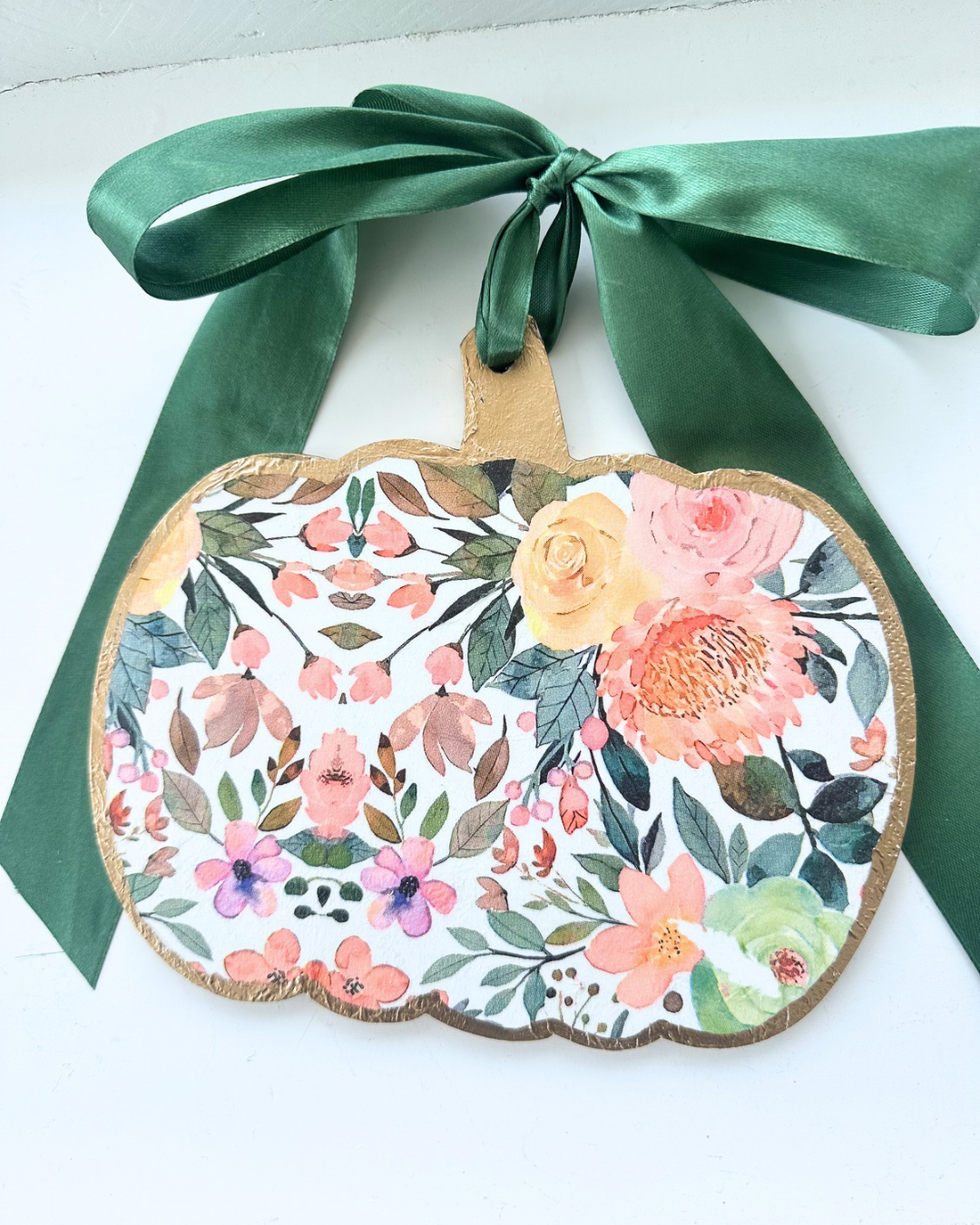 Door Hanger - Autumn Bouquet - 8" Pumpkin