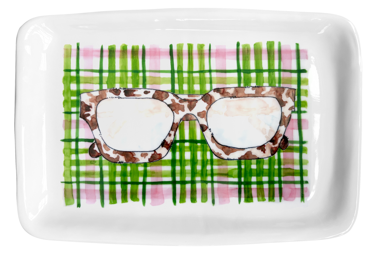 Tray - Valet Small - Pink Plaid Glasses