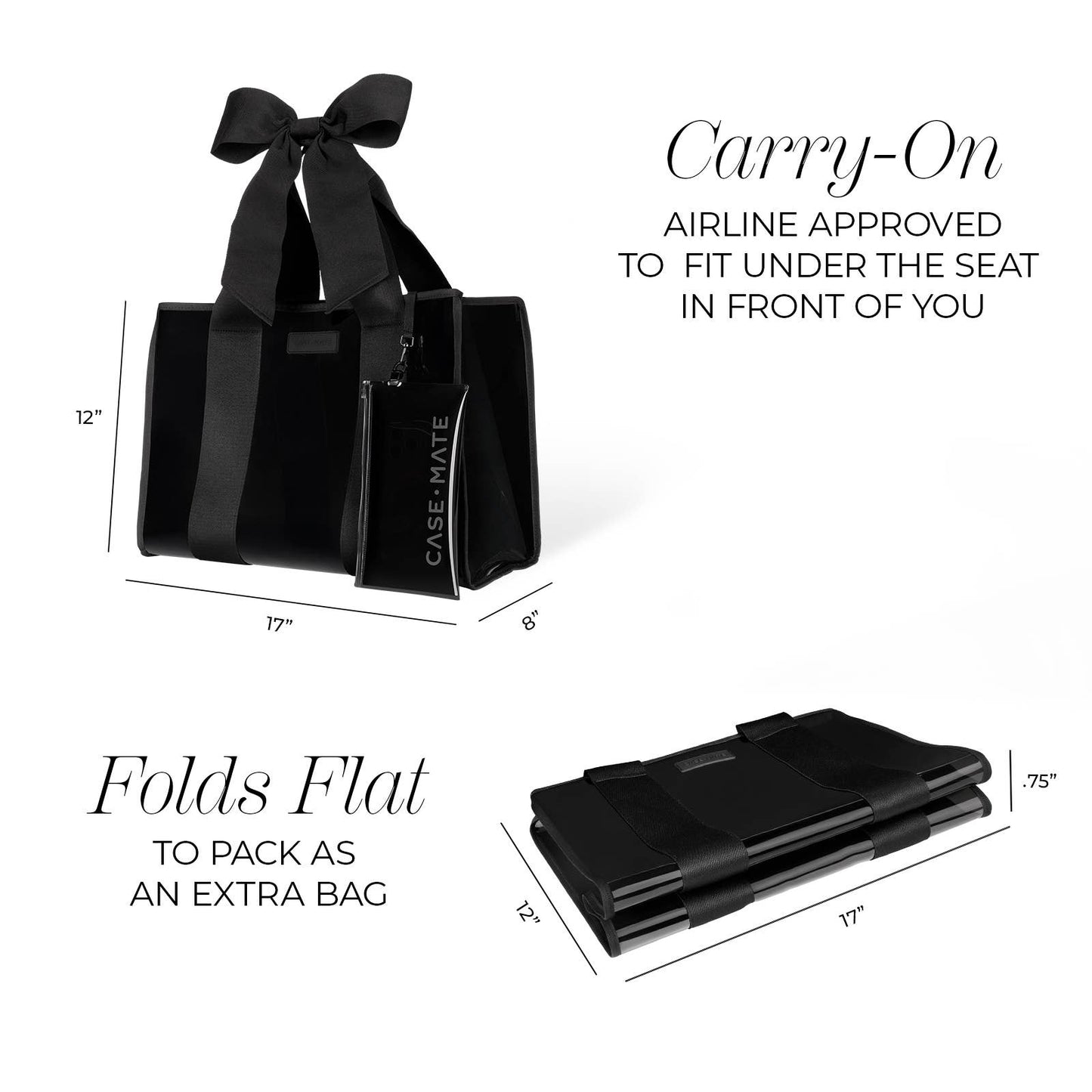 Tote - Midnight Black Jelly w Bow