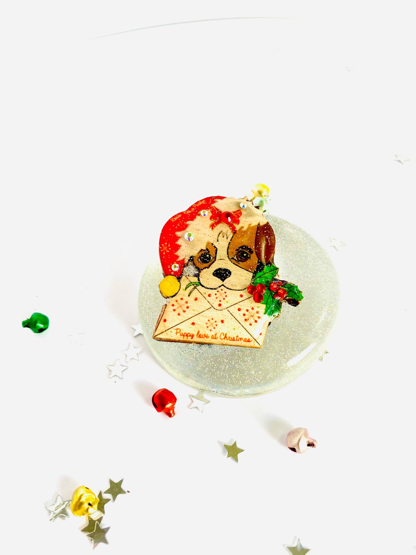 Brooch - Christmas Puppy