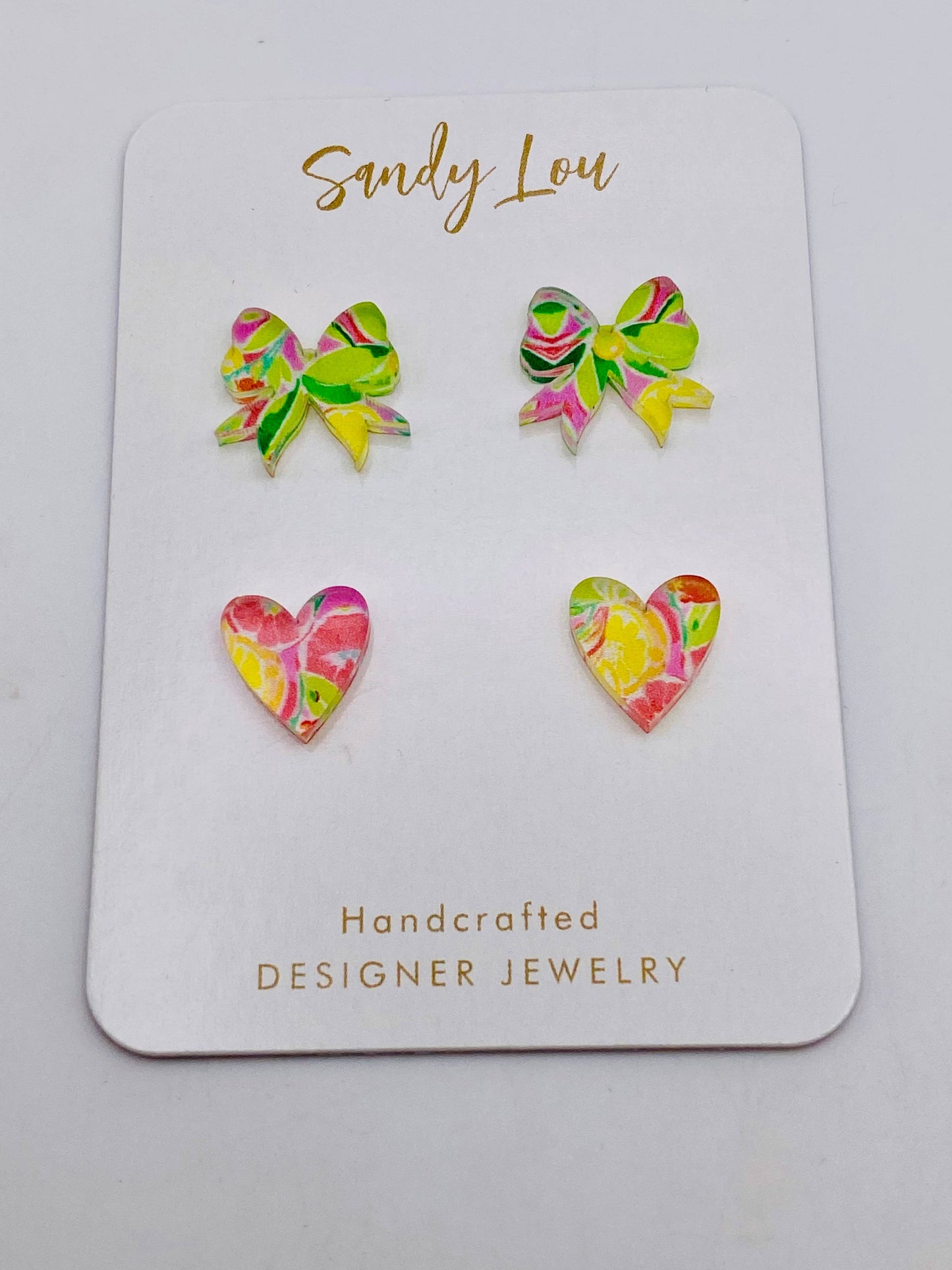 Earrings - Hearts & Bows Studs - Assorted