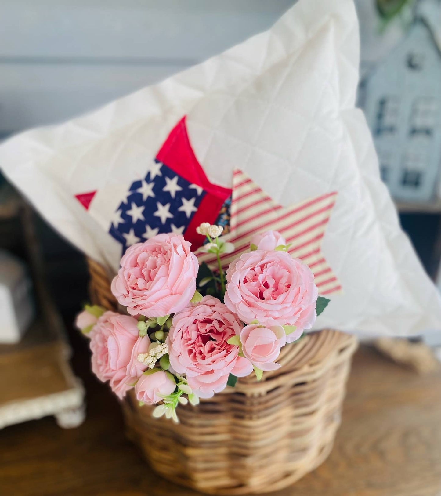 Americana Pillow - Upcycled & Vintage Fabrics