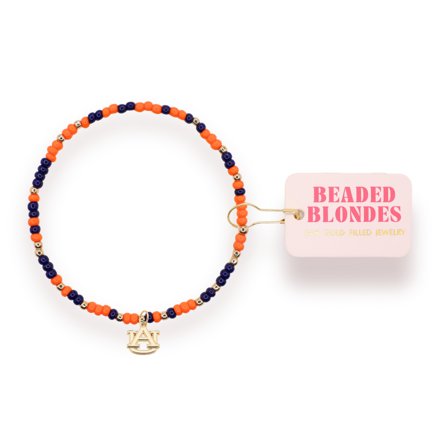 Bracelet - Collegiate+Auburn Gold Charm