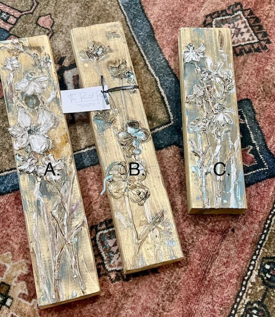 Painting - Flowers on Wood
