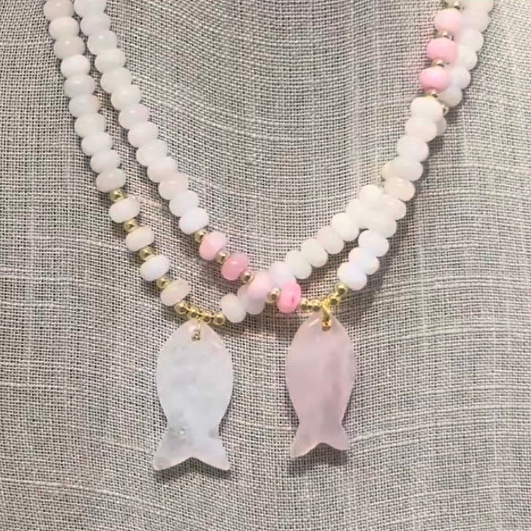 Necklace - Mermaid (assorted colors with fish)