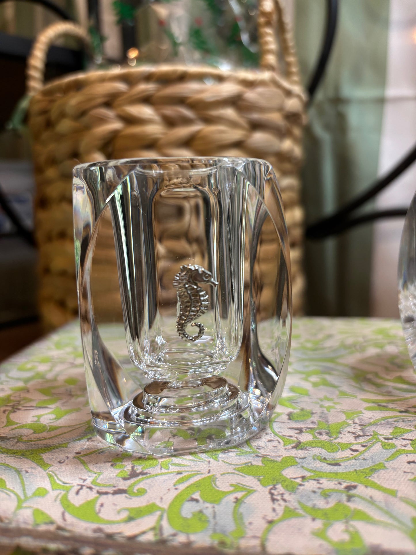 Pewter Medallion on Cocktail Pick Holder / Assorted