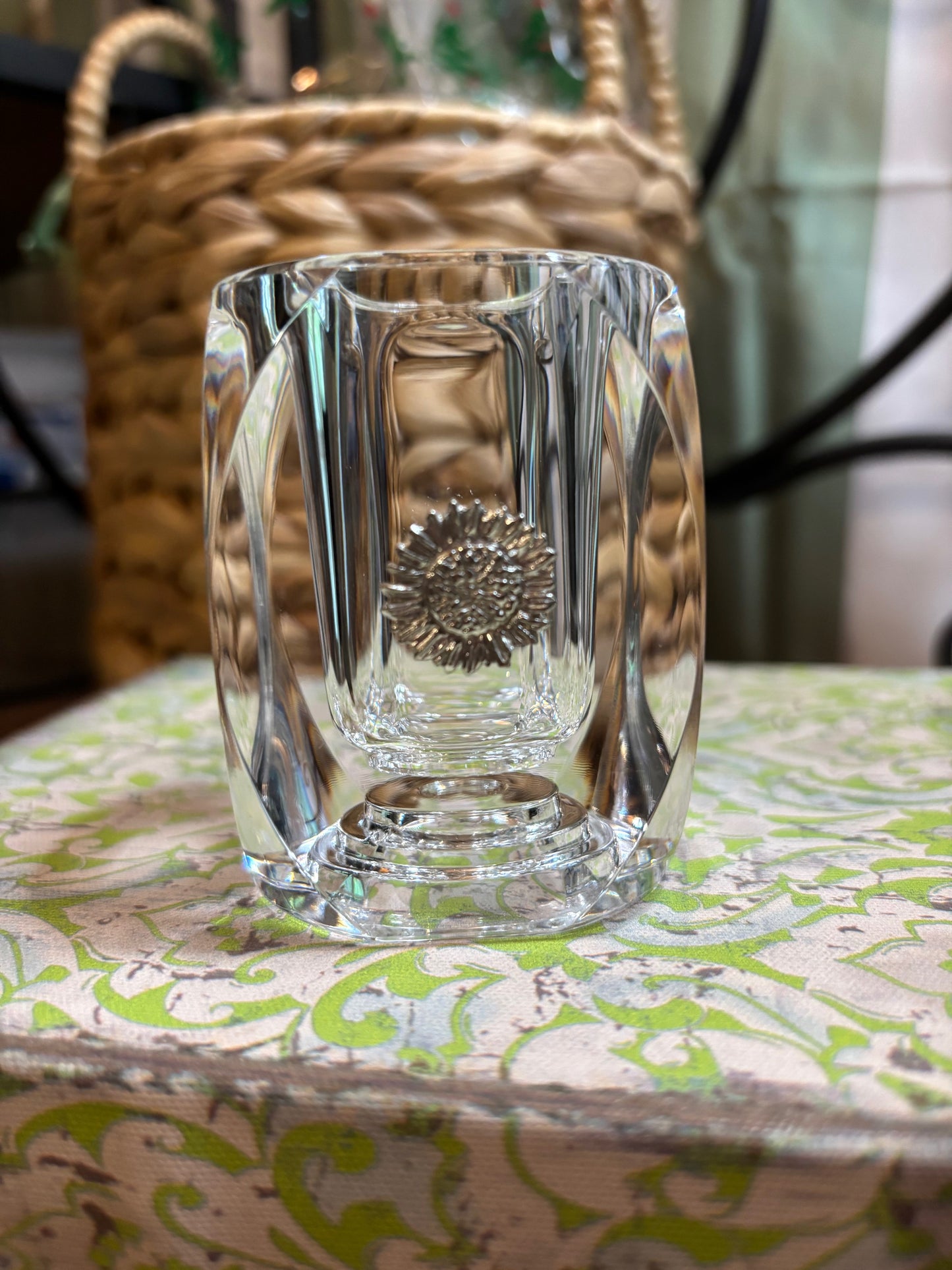 Pewter Medallion on Cocktail Pick Holder / Assorted