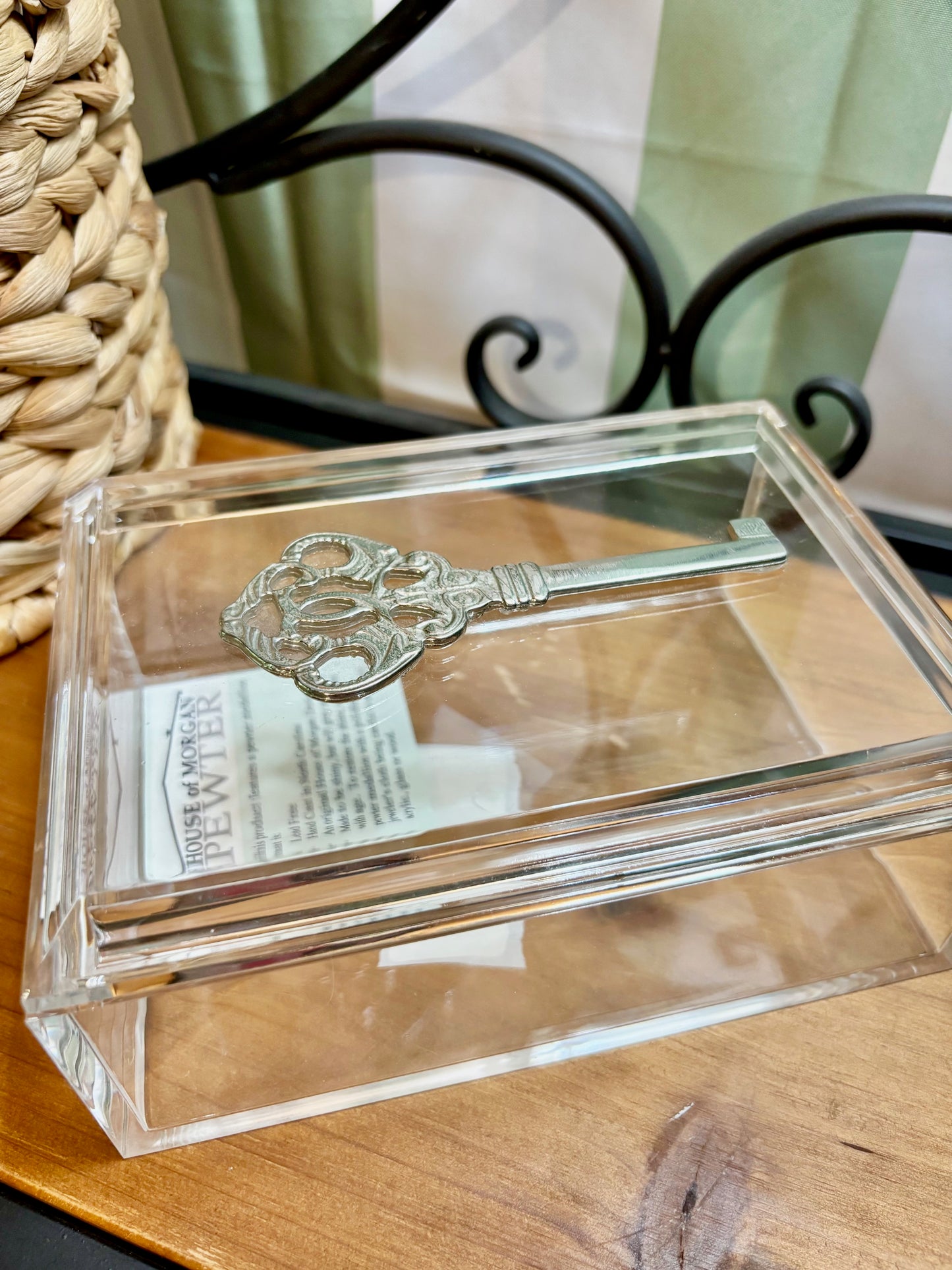 Pewter Medallion on Large Jewelry Box / Assorted