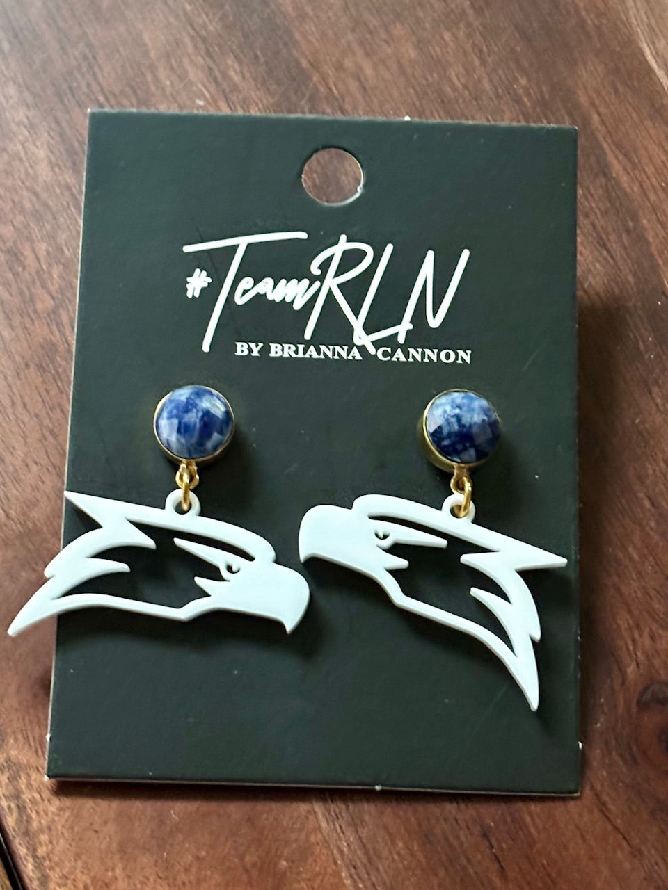 Eagle Earrings + Sodalite (Georgia Southern, Marist School, etc)