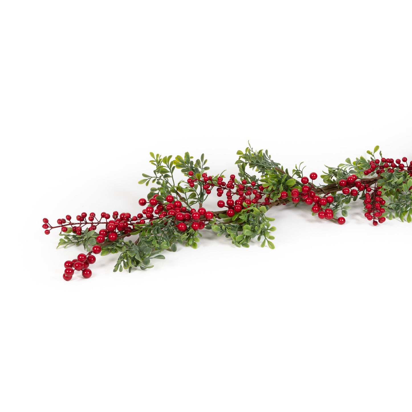 Red Berry & Boxwood Garland