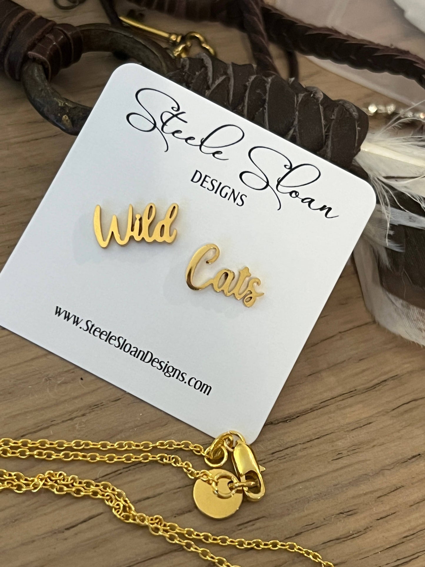 Wild Cats Stud Earrings (Dunwoody High School or University of Kentucky)