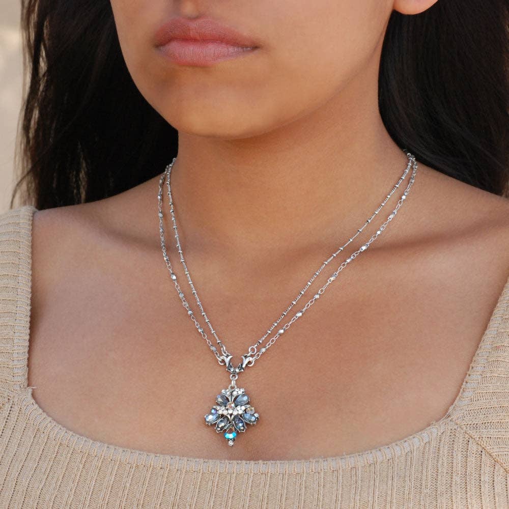 Necklace - Crystal Cluster Fan