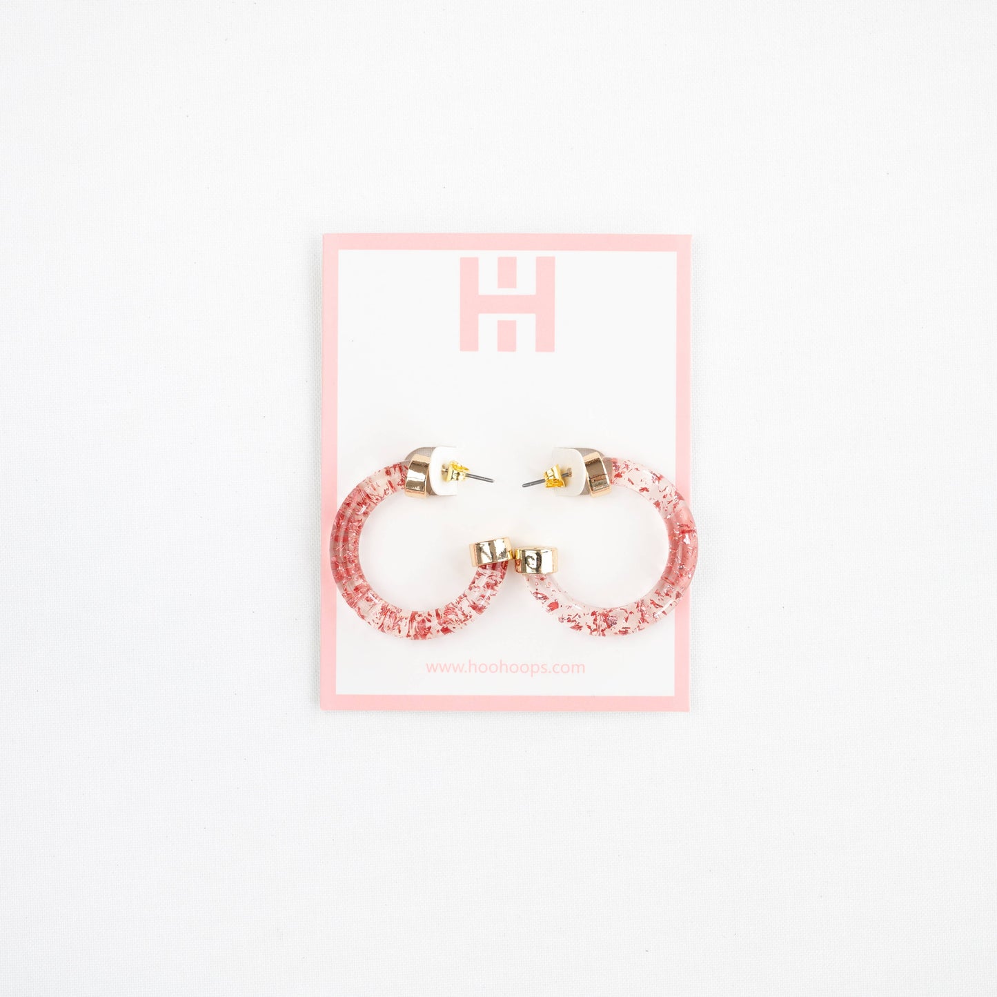 Acrylic Hoops - Mini Pink Foil