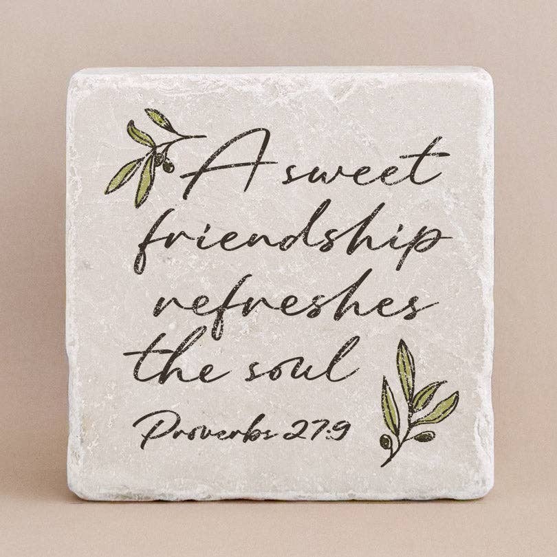 Scripture Stone - Sweet Friend - Proverbs 27:9 Large