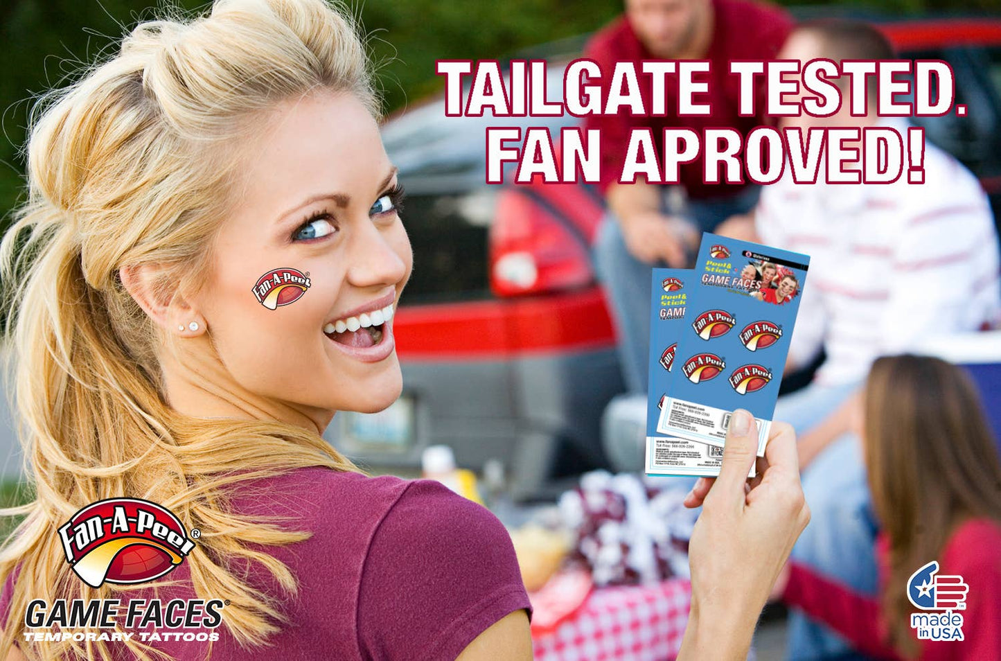 Alabama - Game Faces Fandazzlerz Temporary Tattoos/Stickers