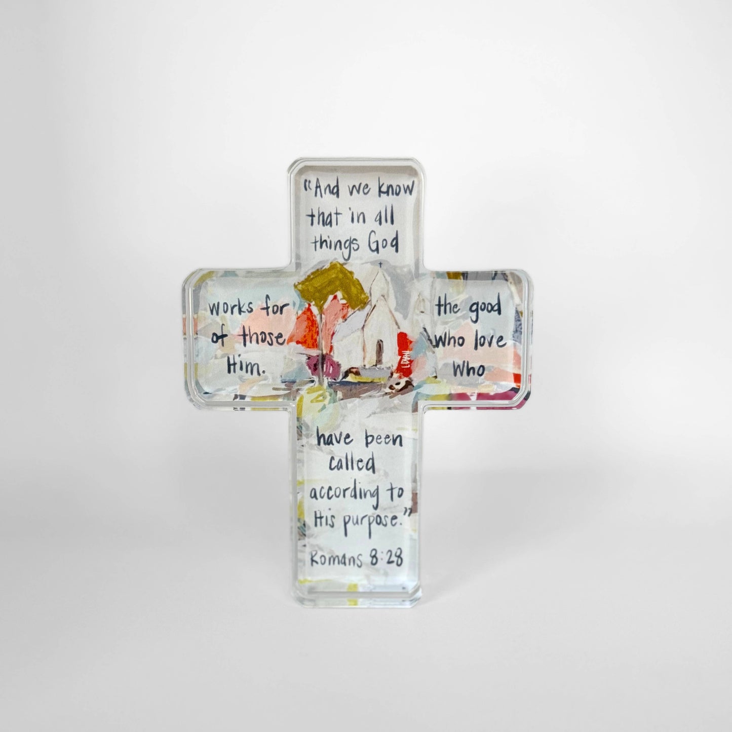 Acrylic Cross - Church - Romans 8:28
