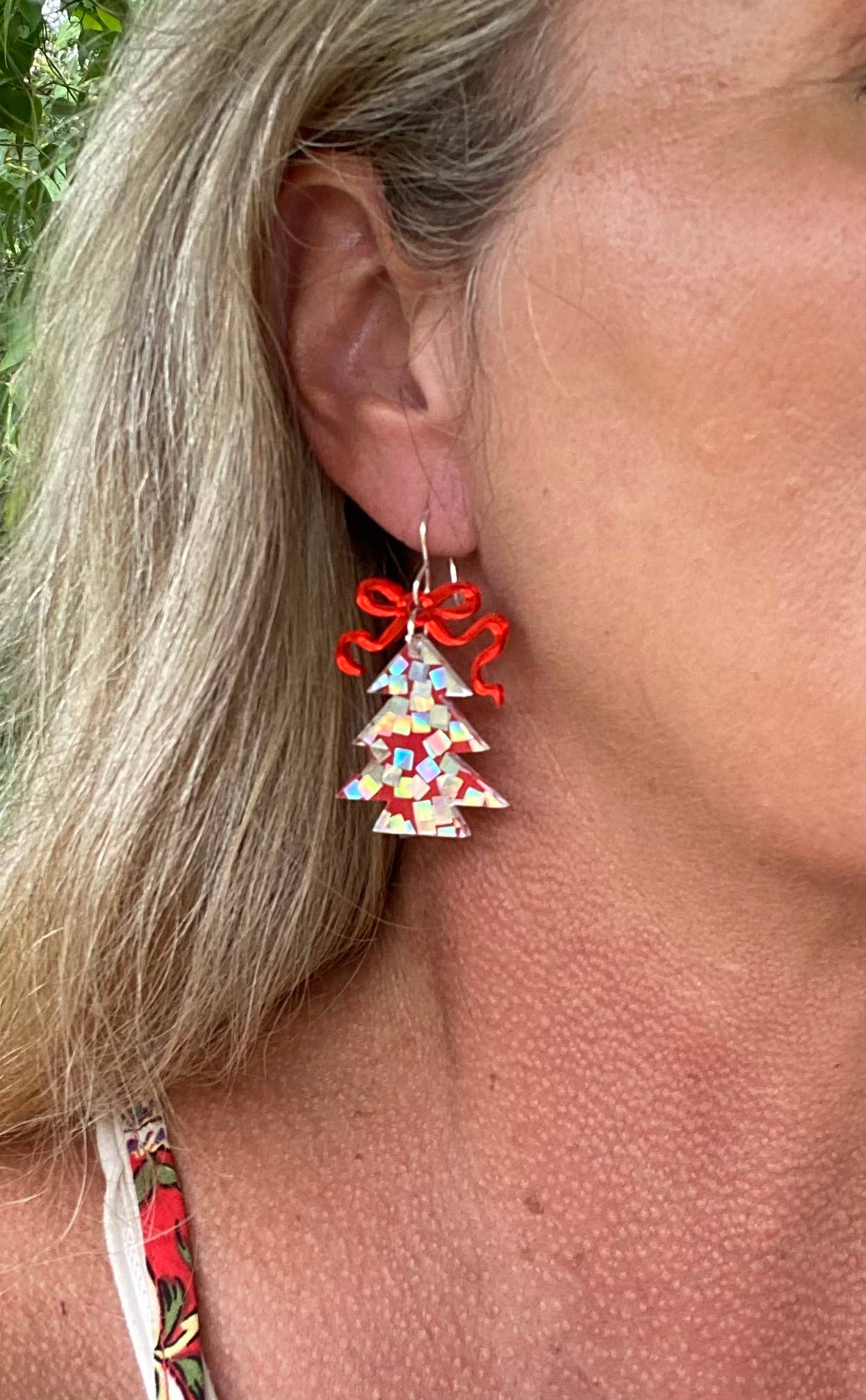 Earrings - Tree - Confetti: Green Pixie Dust