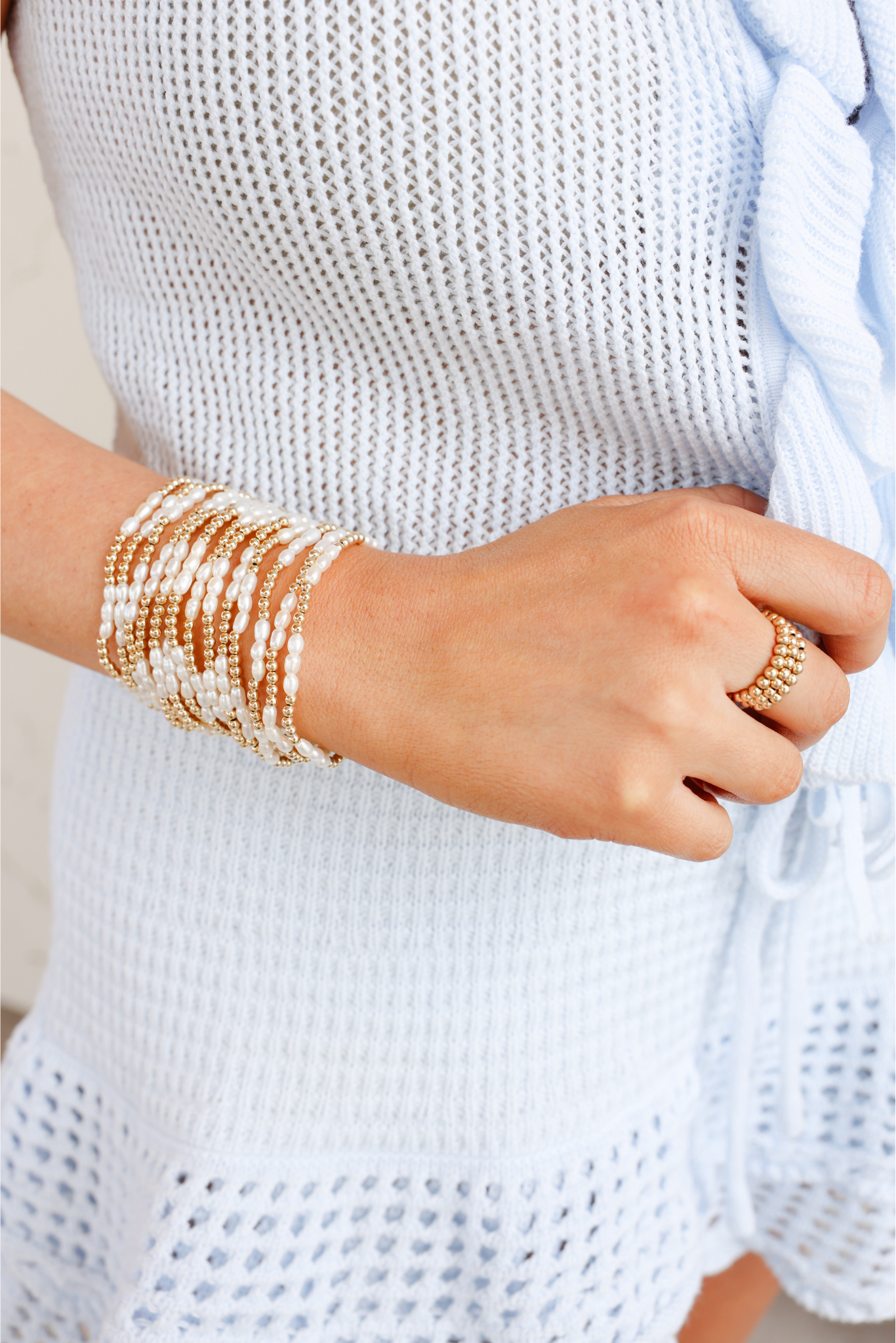 Bracelet - Pearl/Gold Alli