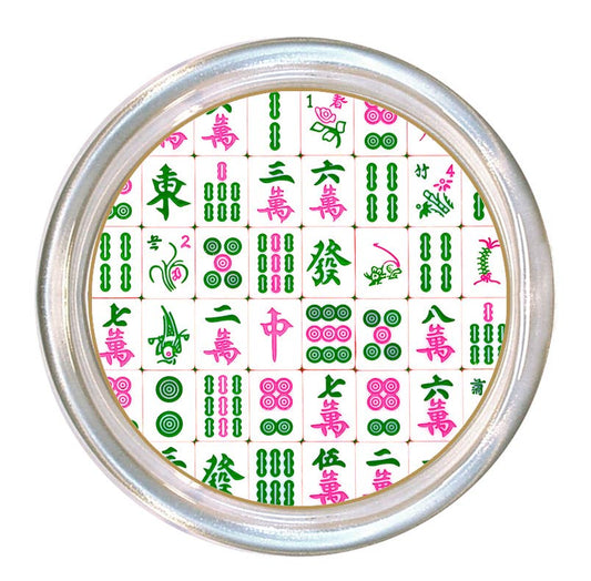 Coaster featuring the Pink and Green Mahjong pattern
