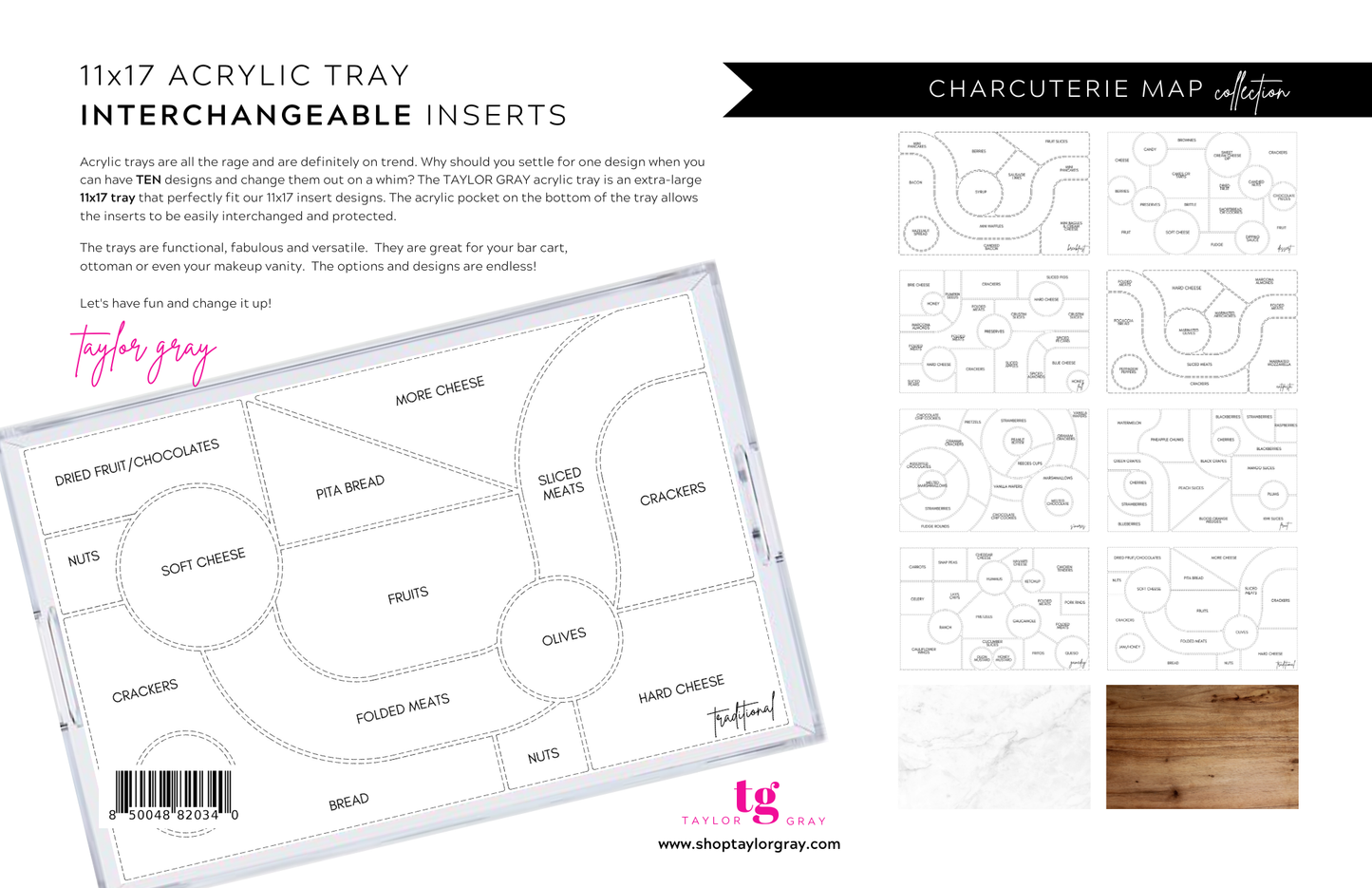 Tray Inserts - Charcuterie Maps