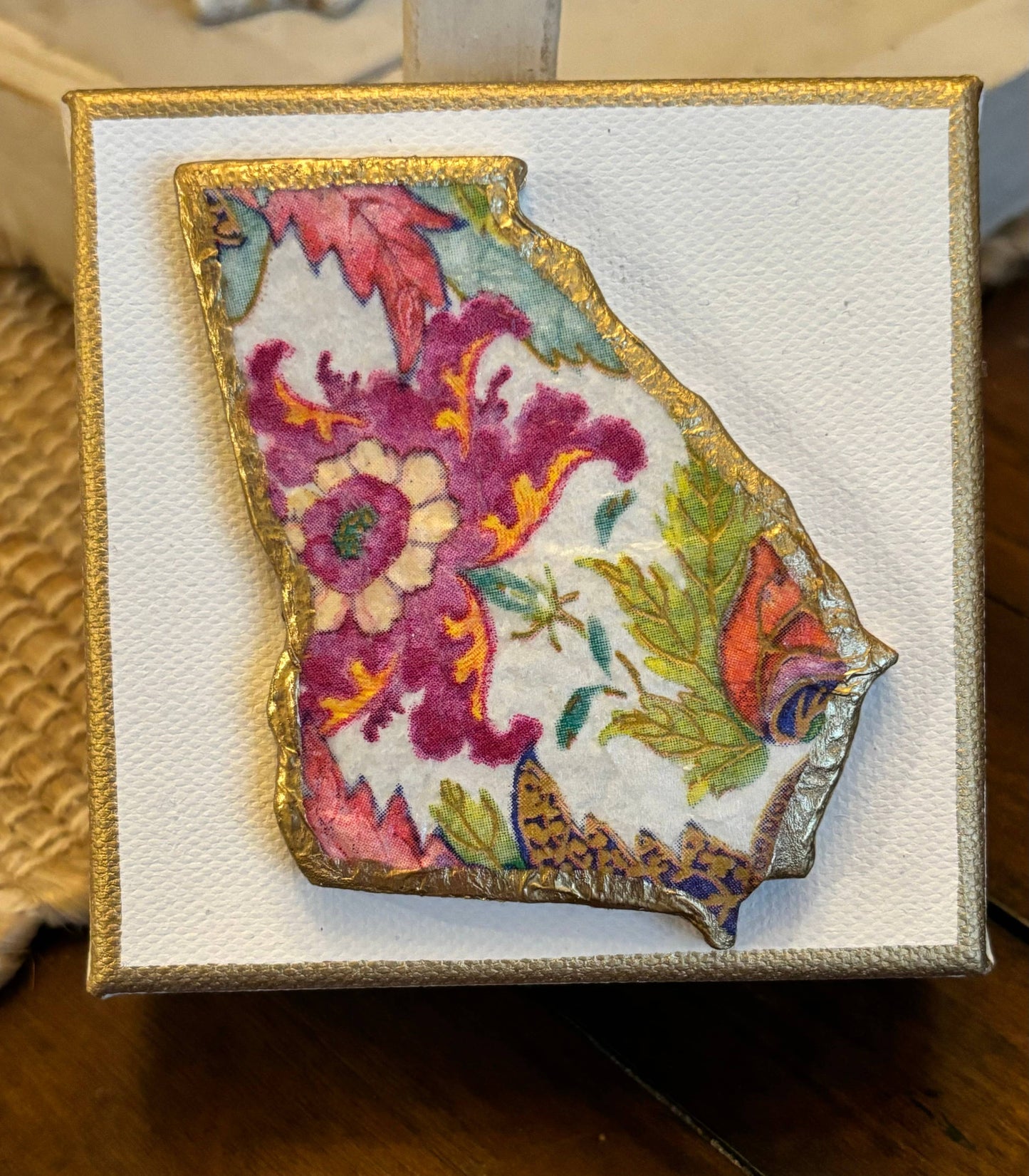 State of Georgia Tobacco Leaf Canvas Art