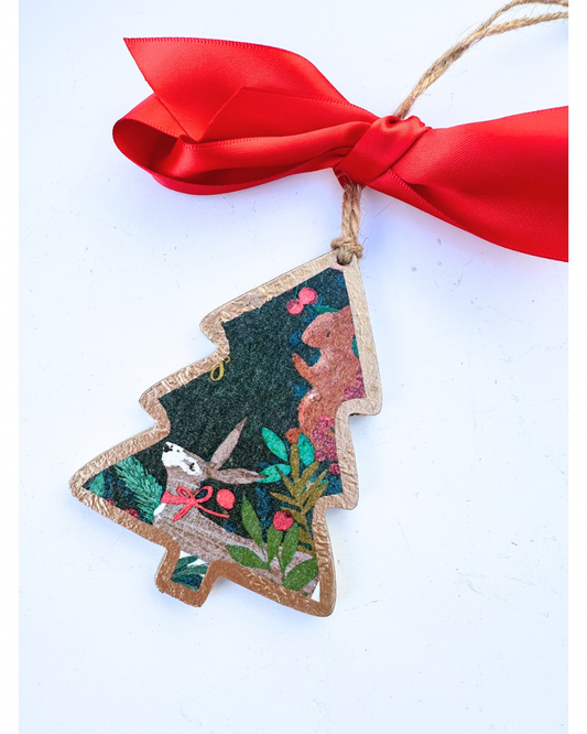 Ornament - Deer+Squirrel - Tree
