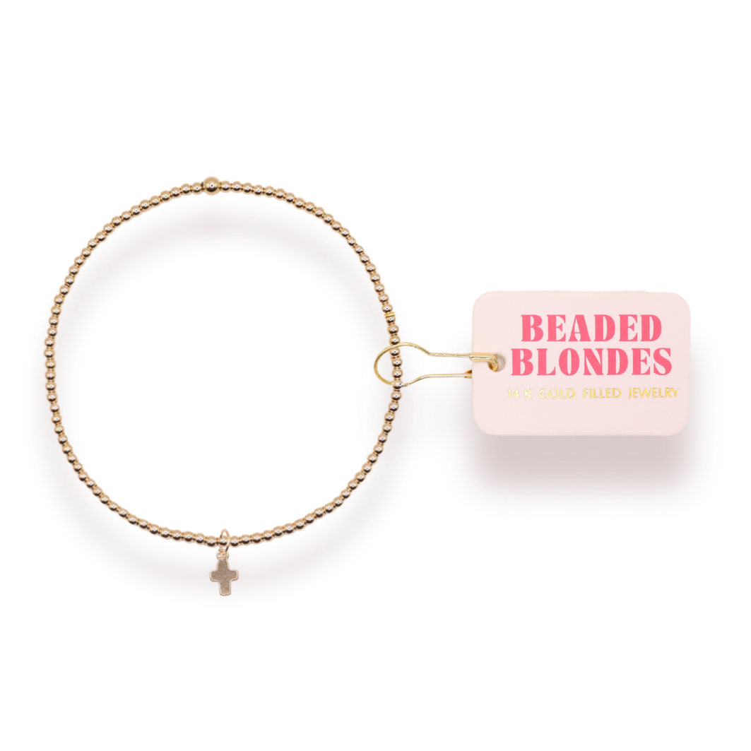 Bracelet - Gold+Charm - Cross Mini