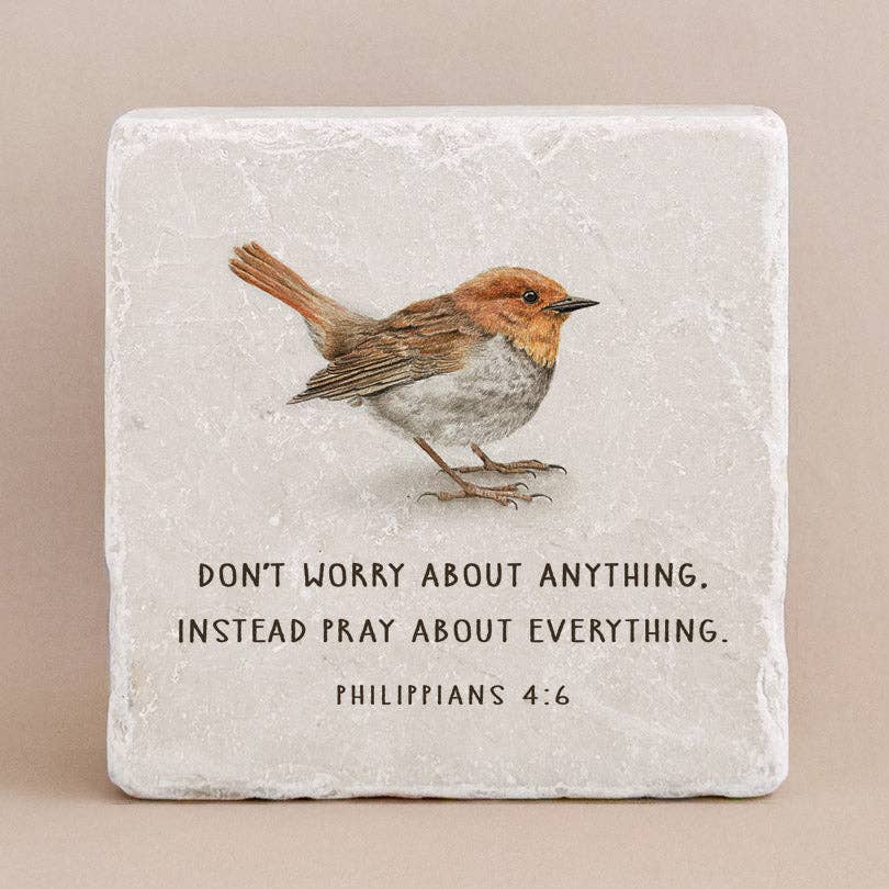 Scripture Stone - Don't Worry - Philippians 4:6 Large