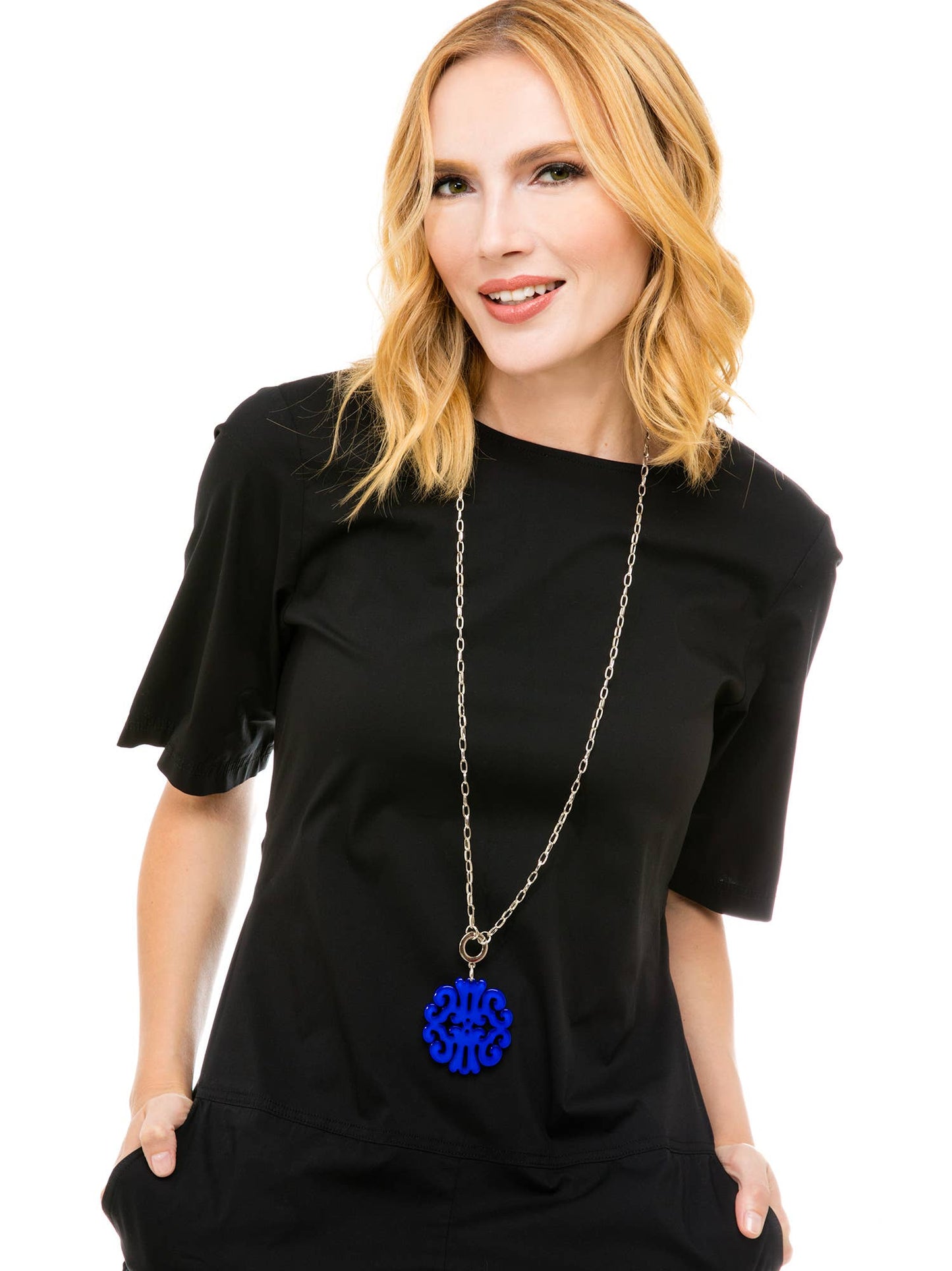 Acrylic Scroll Pendant Necklace - MINT