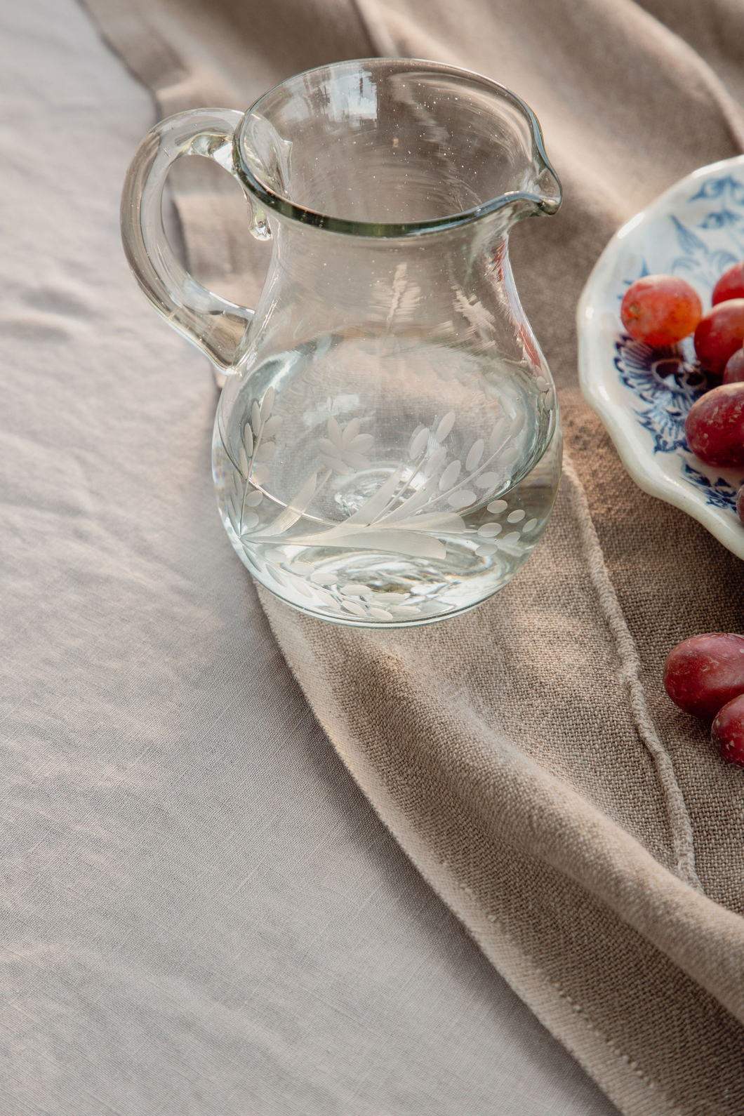 Pitcher - Hand-Etched Blown Petite Pitcher