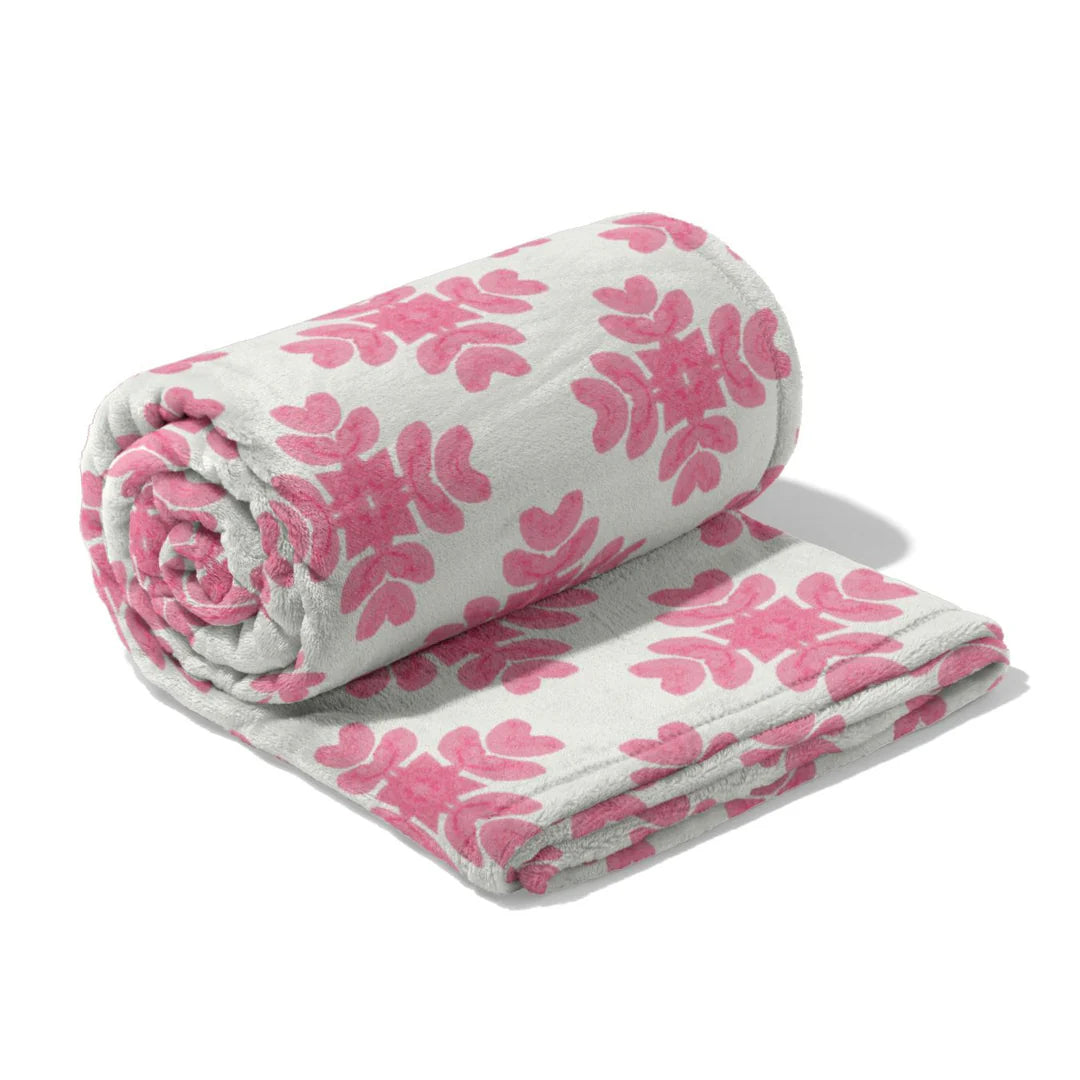 Fleece Blanket - Brushstrokes Pink by Laura Park Designs