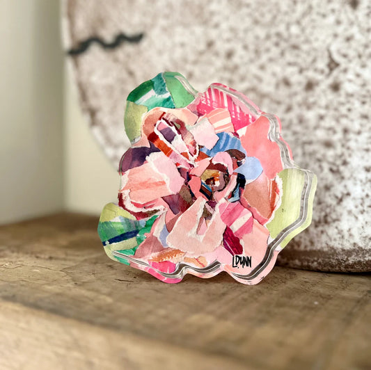 Acrylic Blooms - Pink Zinnia