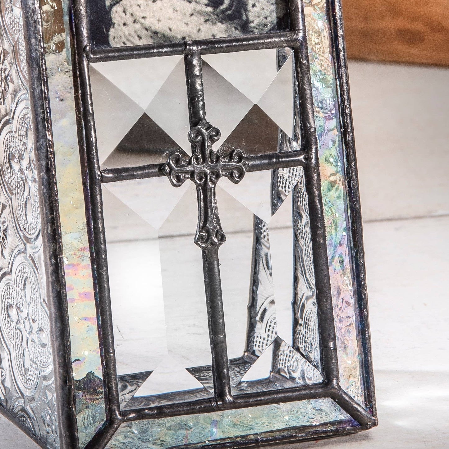 2x3 Glass Photo Frame with Cross