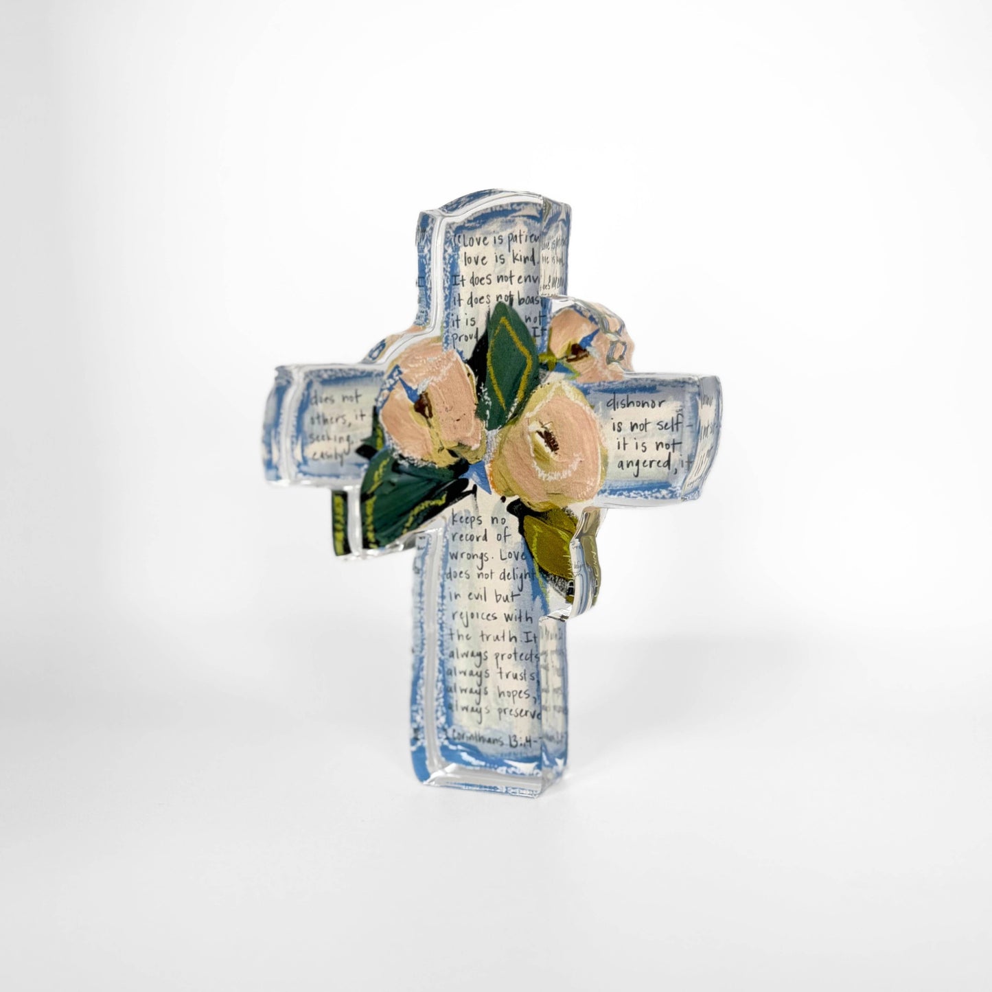 Acrylic Cross - Love - 1 Corinthians 13