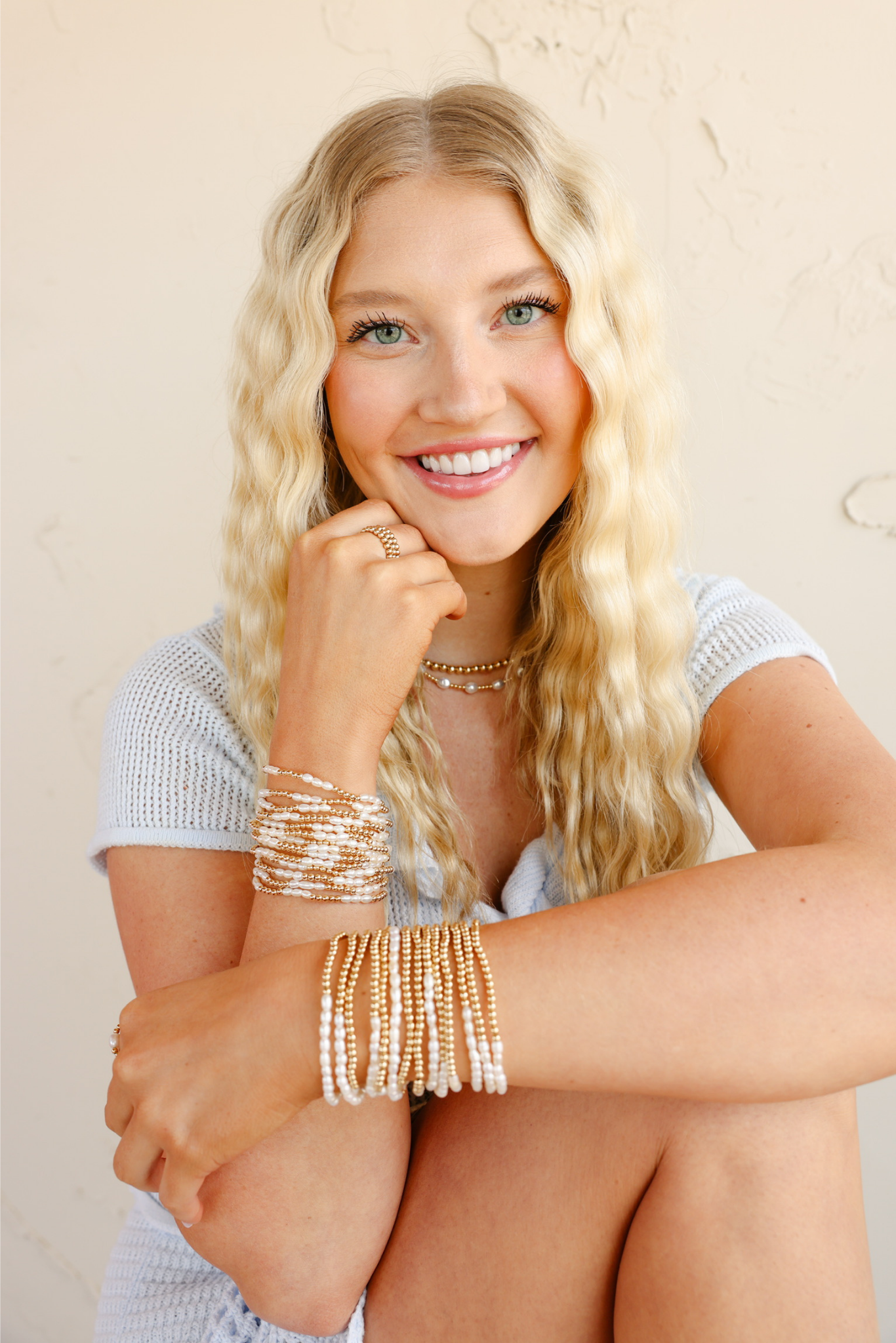 Bracelet - Pearl/Gold Alli