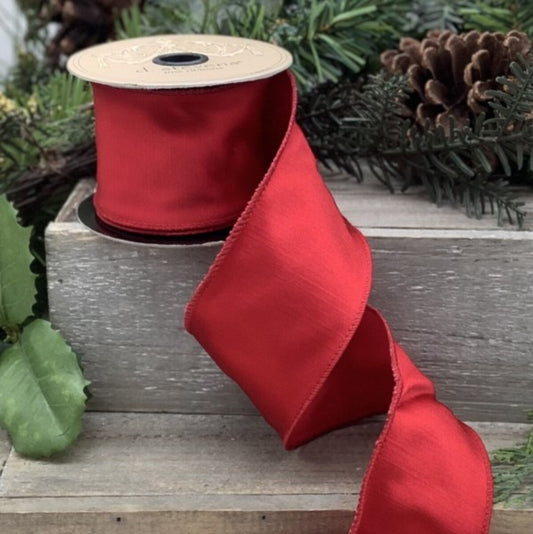 Wired Ribbon - Christmas Red