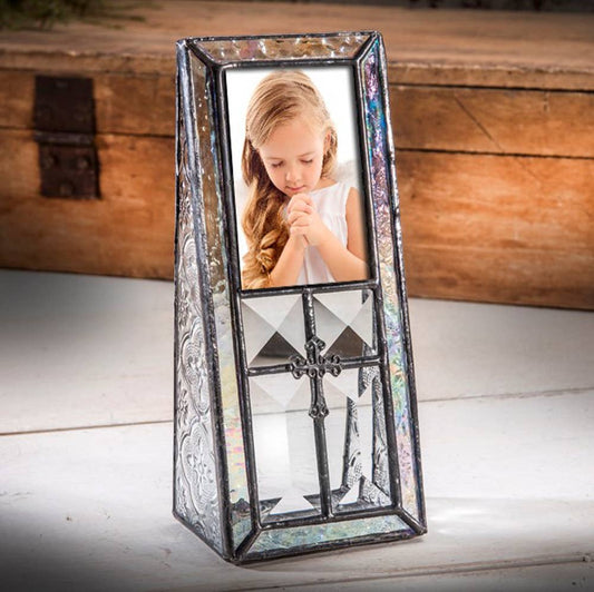 2x3 Glass Photo Frame with Cross