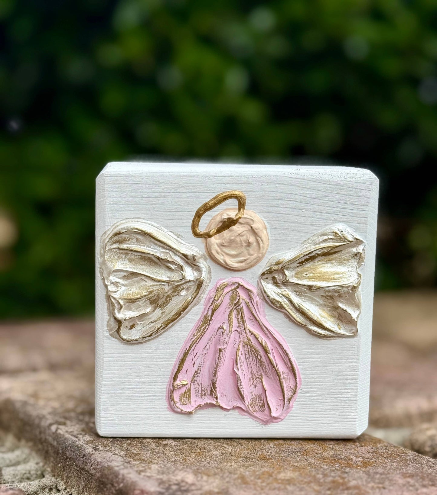 Angel - Handpainted on Wood Block