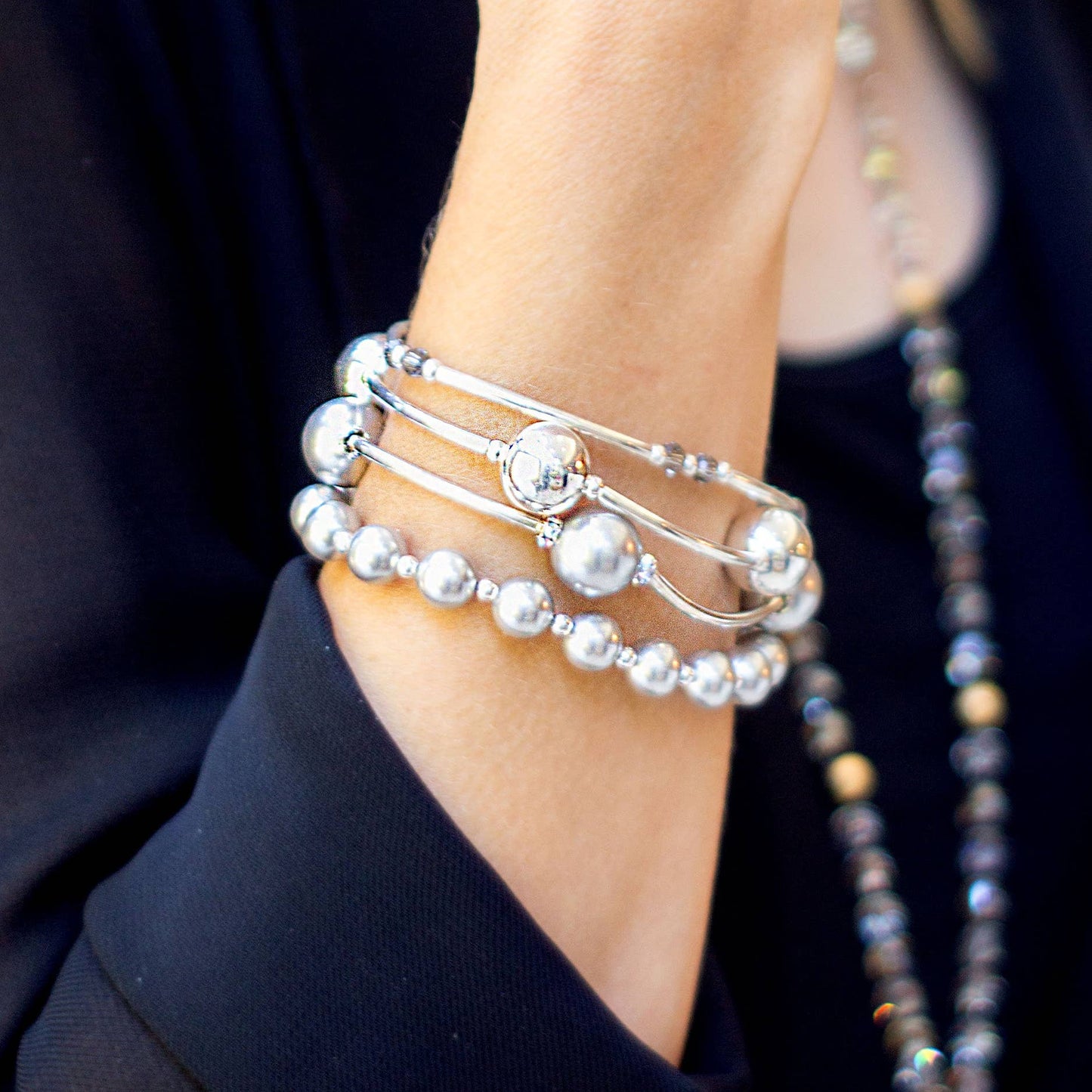 Bracelet - Blessing - 12mm Sterling Bead on Silver - Standard