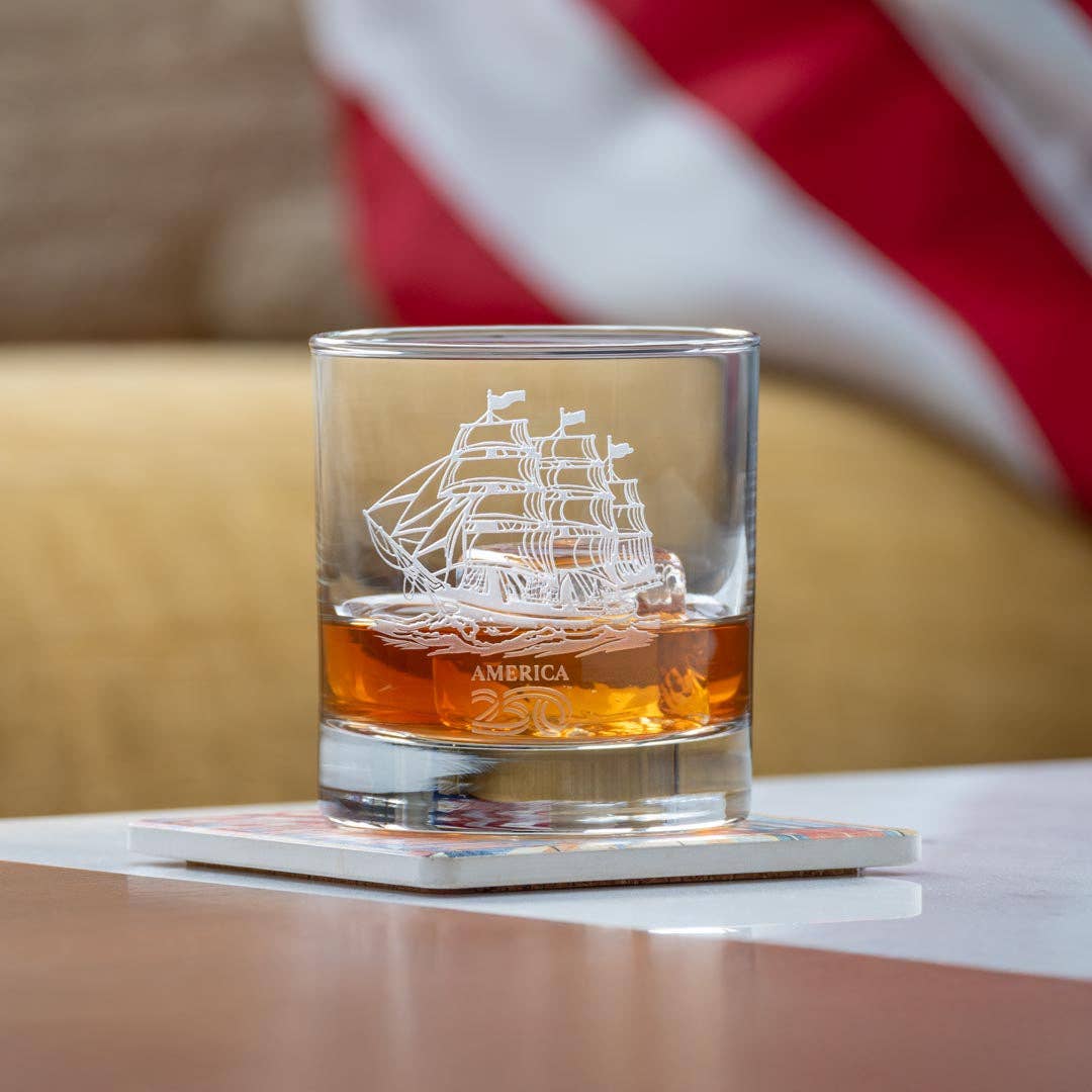 Barware - Whiskey Glasses (Set of 2) - Tall Ship - America250™